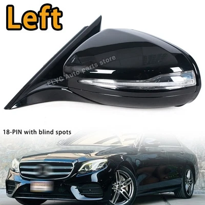 LH Rear View Mirror Black 18-PIN For Mercedes Benz W213 E-Class E350 2016-2021 - Image 1 of 4