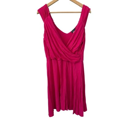 Vestido Venus Rosa Sin Mangas Acanalado Cuello en V Cóctel Fiesta Informal Para Mujer XL Foto 1 de 4
