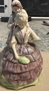 VTG RARE Colonial Victorian DancingCouple Powder Jar-VGC-JAPAN - Picture 1 of 6