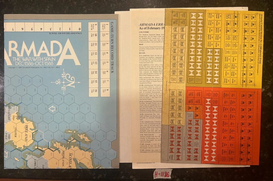 Armada (Map, Unpunched Counters, Errata Only.  No Rules or Magazine) Lot H-1186 - Image 1 of 1