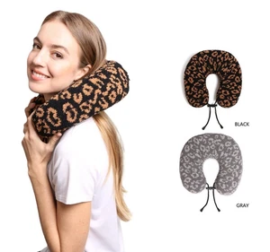 Almohada de viaje para cuello ComfyLuxe con patrón de leopardo - Imagen 1 de 7
