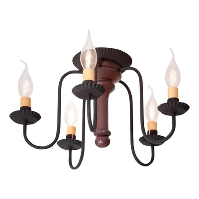 Irvin's Country Tinware Berkshire Ceiling Light in Plantation Red - Image 1 of 3