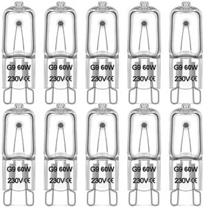 G9 Light Bulb 60W Capsule Light Bulbs T4 Type 2 Pin Base Warm White 220V-240V - Picture 1 of 13