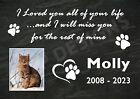 Personalised Pet Memorial Plaque Engraved Dog Cat Pet Metal Sign Grave Animals