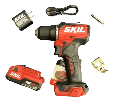 SKIL PWR CORE 12-volt 1/2-in Keyless Brushless Cordless Drill Driver Kit - NEW ! - Image 1 of 4