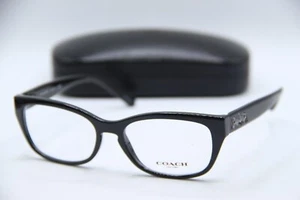 NEW COACH HC6104 5420 (BLACK/BLACK GUNMETAL SIG C) EYEGLASSES W/CASE 52-16 - Picture 1 of 5