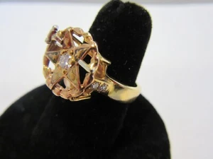 Beautiful 14K Yellow Gold Order of the Eastern Star Ring with Diamond/ Appraisal - Picture 1 of 20