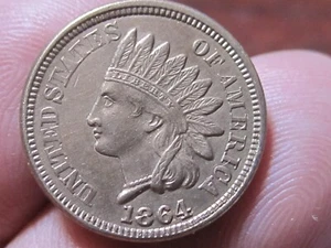 1864 Indian Head Cent (CN), UNCIRCULATED, R/B, Full LIBERTY, 3.5 Diamonds - Picture 1 of 4