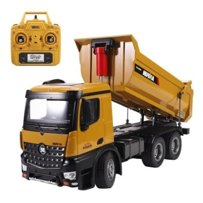 New Huina 1573 RC Dump Truck Yellow 1:14 10CH 2.4GHz Toy USA Stock - Image 1 of 4