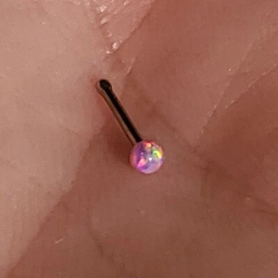 Anillo de hueso nariz ópalo rosa joyería 20 g - envío rápido EE. UU. Foto 1 de 4