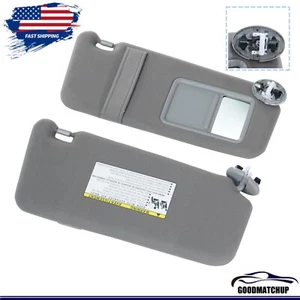 2007-2011 For Toyota Camry Sun Visor Pair Left & Right Gray W/Sunroof & Lights - Picture 1 of 8