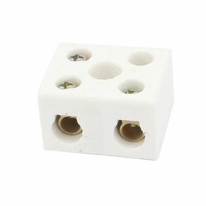 15 Amp 2 Way DP Porcelain / Ceramic Connector Terminal High Temperature Block - Picture 1 of 2