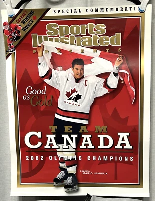 2002 Sports Illustrated 18X24 POSTER Mario LEMIEUX Team CANADA Gold Medal MINT! - Image 1 of 2