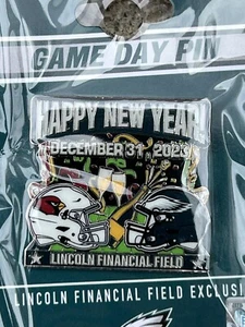 2023 PHILADELPHIA EAGLES GAME DAY PIN V ARIZONA CARDINALS 12/31/23 NEW YEARS EVE - Picture 1 of 3