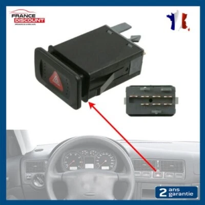 Botón de Alerta Con Central Intermitente Desde Volkswagen Golf 4 Y Bora - Imagen 1 de 4