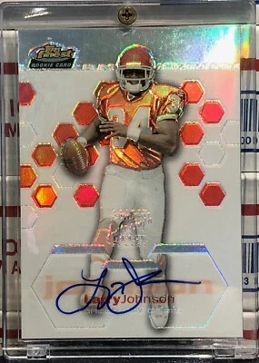 2003 TOPPS FINEST LARRY JOHNSON, #125, ROOKIE, AUTO, REFRACTOR, #121/199, CHIEFS - Image 1 of 2