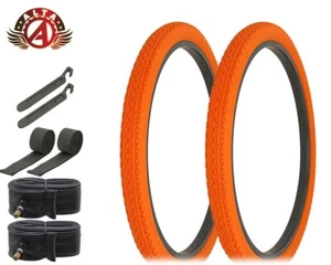 ALTA Bicycle Tire 26" x 2.125" Orange (2) Tires, Tubes, Lever & Strip Diamond - Picture 1 of 1