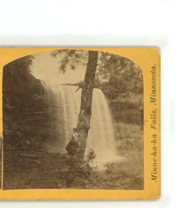 Minnehaha Laughing Water Falls Minnesota A.A. Palmer Stereoview - Picture 1 of 4