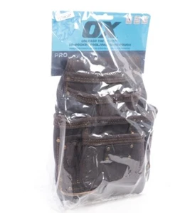 Brand New Ox Pro 10-Pocket Tool Fastener Pouch Oil Tanned Saddle Leather - Picture 1 of 5