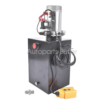 Bomba hidráulica eléctrica 12V, unidad de potencia de acción simple de 20 cuartos para camiones volquete Foto 1 de 4