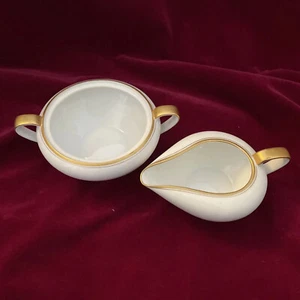 Noritake ~Bradford~ 5182 Creamer & Sugar Bowl (no Lid); Gold Band & Ring EUC - Picture 1 of 12