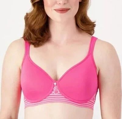 Sujetador Camiseta Breezies Floral Rayas Sin Costuras Con Aros Rosa Guayaba 36 DD A575178 Foto 1 de 2