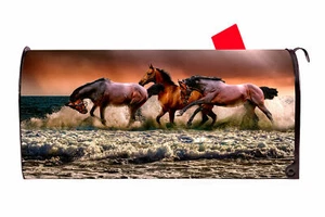 Horses 3 Vinyl Magnetic Mailbox Cover Made in the USA - Picture 1 of 1