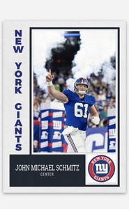 John Michael Schmitz New York Giants Football Card! Rookie! Minnesota Gophers!