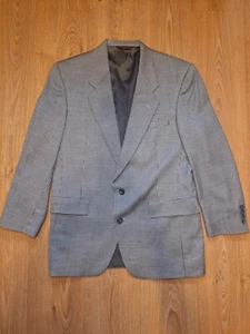 VINTAGE Hart Schaffner Marx Sport Coat 42R Houndstooth Blazer Suit Jacket USA - Picture 1 of 10