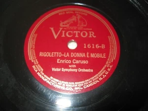 Enrico Caruso - RIGOLETTO-LA DONNA MOBILE O SOLE MIO VICTOR 1616 - Picture 1 of 2