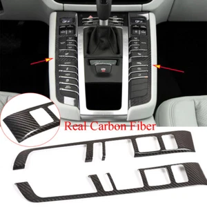 For Porsche Macan 2014-20 Real Carbon Fiber Center Console Gear Shift Panel Trim - Picture 1 of 12