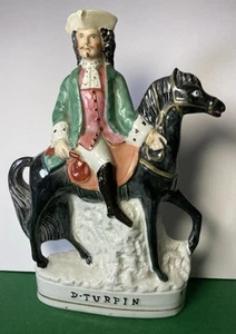 Dick Turpin Staffordshire Flat Back Figure Circa 1850 Antique - Picture 1 of 11