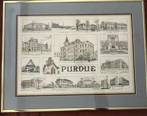 Purdue Picture - Kathy Vogler Drawing, 1981 Art 255/300 Vintage Collectible - Picture 1 of 6