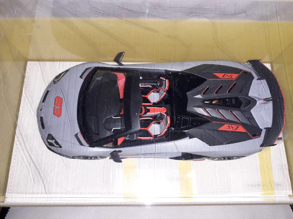 LAMBORGHINI AVENTADOR SVJ 63 MATTE GRAY 2019 1/18 EIDOLON MAKE UP - Photo 1/4