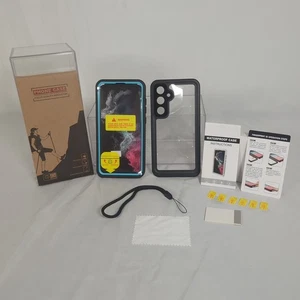 Funda Impermeable Temdan Para Samsung Galaxy S24 Plus Negra con Acento Azul Claro - Imagen 1 de 14