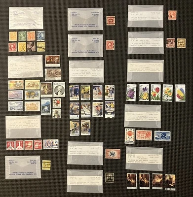 Lote Coleção de Selos Vintage: 100+ Estados Unidos EUA e Mundo Internacional - Imagem 1 de 4