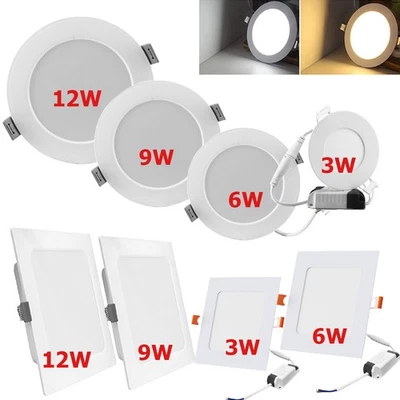 LED Panel Einbaustrahler Einbauleuchte Deckenleuchte Flach Rund Einbau Spot 230V - Bild 1 von 4