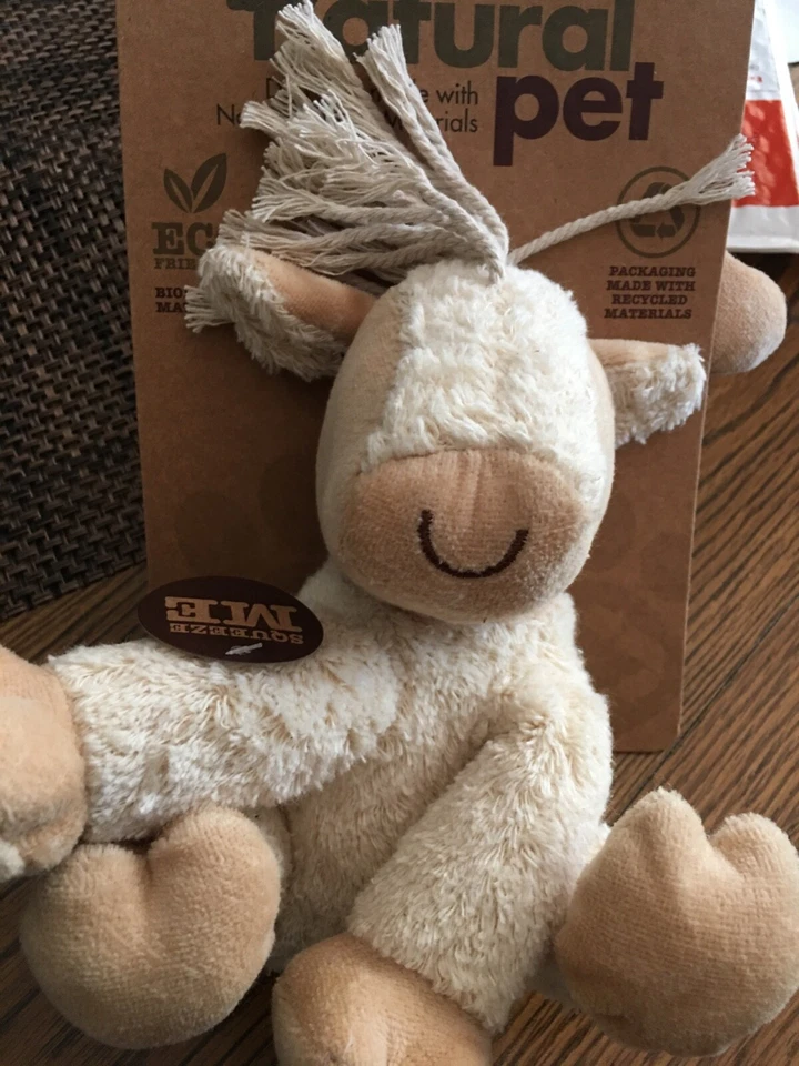 Natural Pet Cotton Environmentally Friendly Dog Puppy Toy - Squeaky Donkey