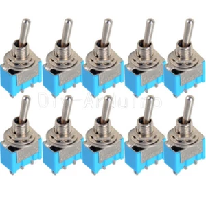 Interruptores de palanca miniatura 2/5/10 piezas MTS-102 Mini 6A 125 VCA 3 pines SPDT ON-ON NUEVO - Imagen 1 de 14