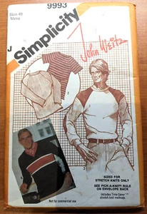 Simplicity 9993 Vintage Men Size 40 Pullover Top Shirt John Weitz Uncut - Picture 1 of 3
