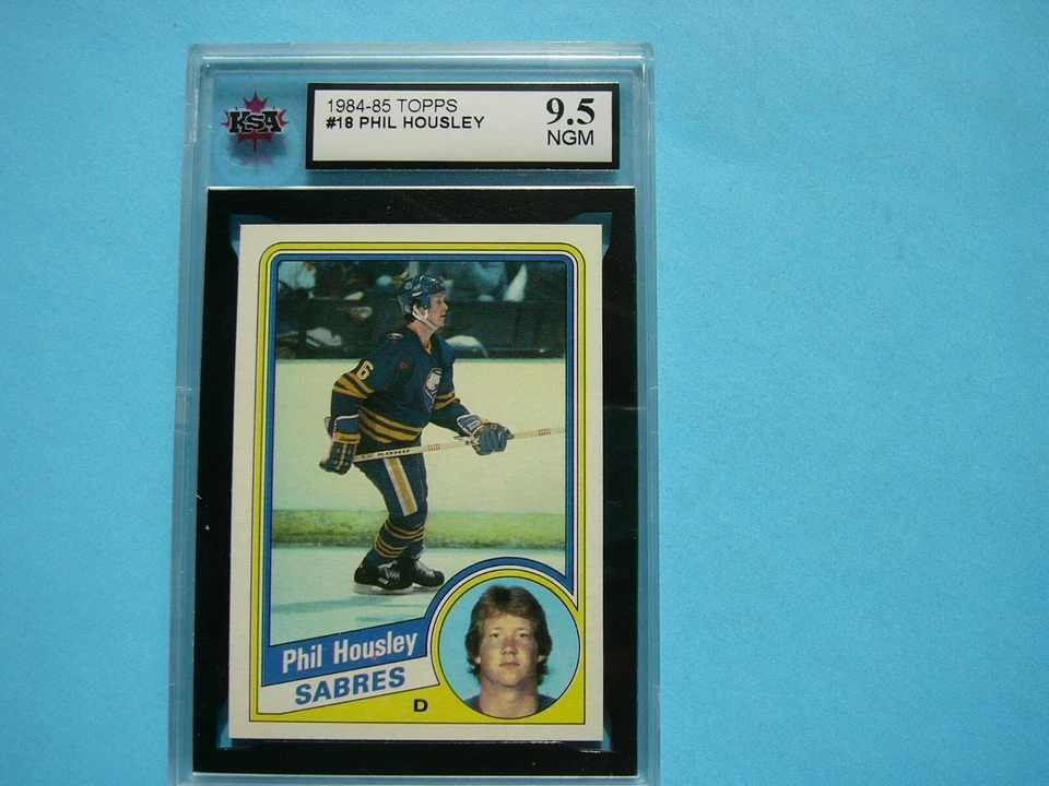 1984/85 TOPPS NHL HOCKEY CARD #18 PHIL HOUSLEY KSA 9.5 NEAR GEM MINT SHARP+ - Image 1 of 2