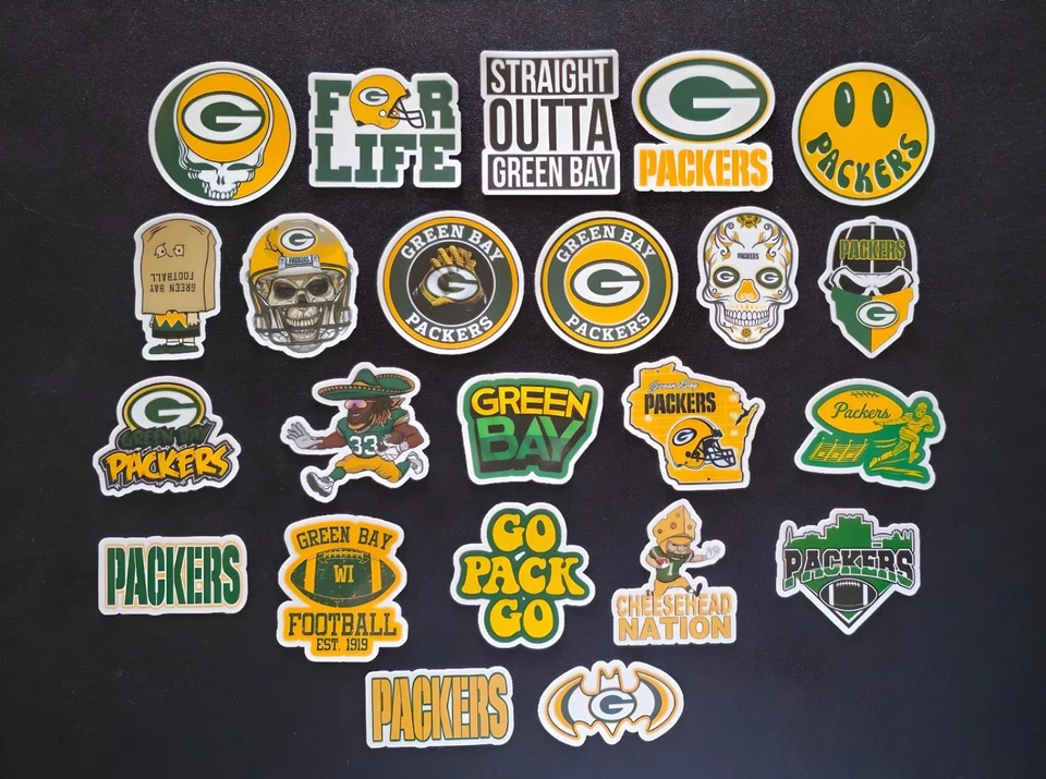 Calcomanías de vinilo de fútbol americano Go Pack Go Cheesehead Wisconsin Green Bay Packers Foto 1 de 1