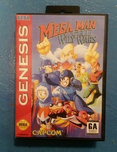 Sega Genesis Megaman The Wily Wars, game, box, manual. Professional label