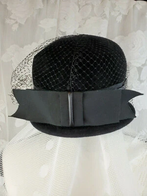 Sombrero Cloche Vintage PeachBloom Terciopelo Merrimac Cuerpo Importado Piel Red Ajustable Foto 1 de 4