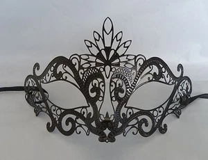 Black Filigree Metal Venetian Masquerade Party Mask No.4 * New * Express Post - Picture 1 of 2