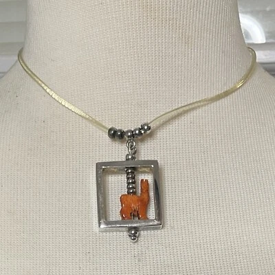 Gargantilla collar colgante Ilaria piedra peruana llama y plata de ley (J-186) Foto 1 de 4