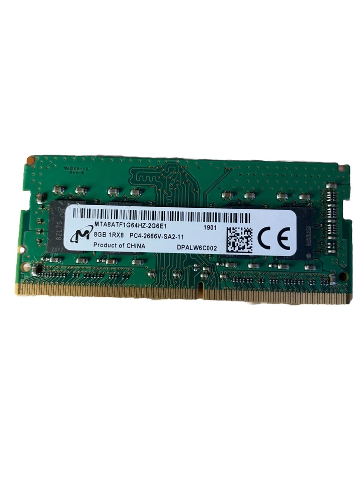 MICRON 8GB 1RX8 PC4-2666V-SA2-11 MTA8ATF1G64HZ-2G6E1 - Immagine 1 di 1