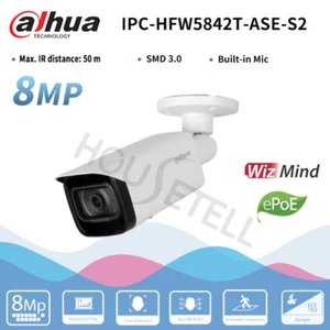 Dahua IPC-HFW5842T-ASE-S2 8MP Starlight WizMind Mikrofon ePoE IP Überwachungskamera IP67 - Bild 1 von 1