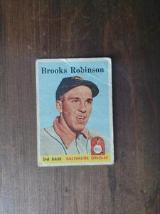 1958 Topps 307 Brooks Robinson Orioles de los Orioles de Baltimore tarjeta de segundo año lectura - Imagen 1 de 3