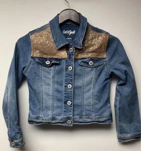 Girls 10/12 Large Sequin Detail Kean Jacket Cat And Jack Bling - Picture 1 of 3